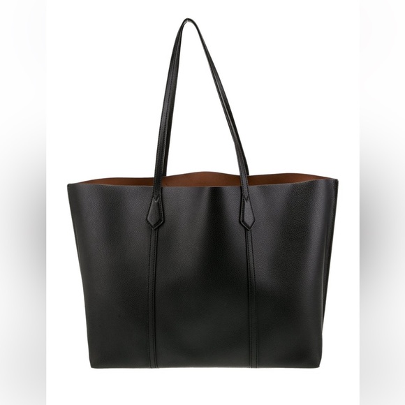 Tory Burch Handbags - Tory Burch Black Leather Tote with Camel Leather Interor